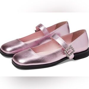 Free People Metallic Rumor Diamente Mary Jane Flat